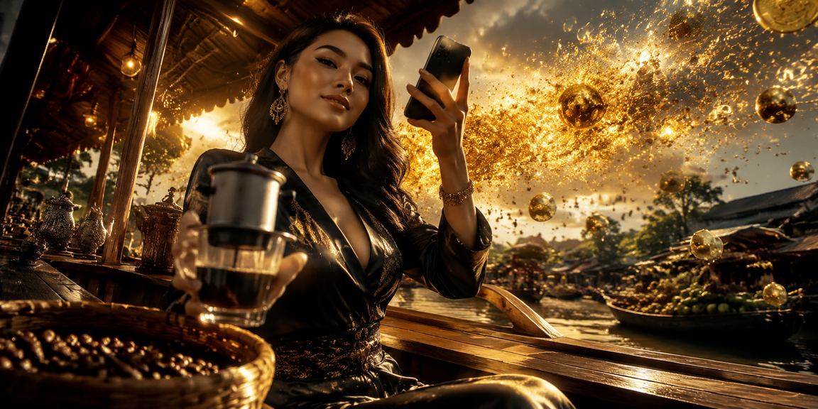 Người dùng tại Cần Thơ đặt cược thể thao trực tuyến qua điện thoại tại quán cà phê buổi sáng