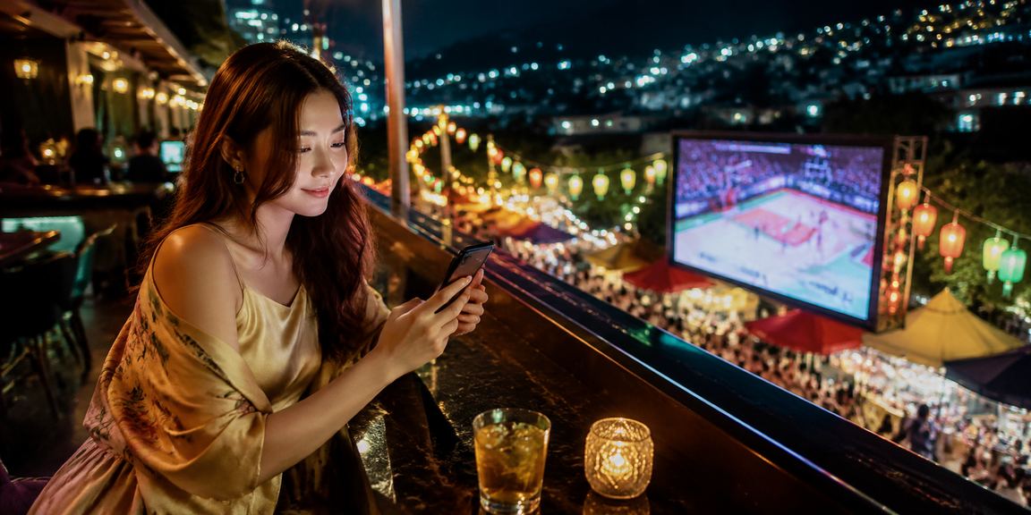Người hâm mộ thể thao Đà Lạt xem trực tiếp kết quả cá cược bóng rổ tại chợ đêm